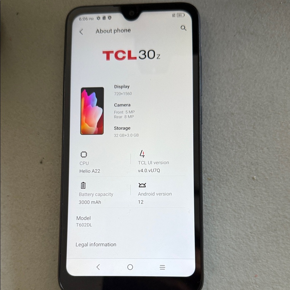 TCL 30Z Smartphone with Black Finish